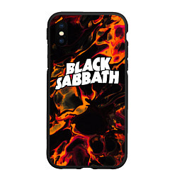 Чехол iPhone XS Max матовый Black Sabbath red lava, цвет: 3D-черный