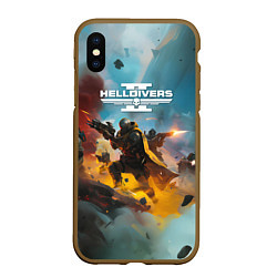 Чехол iPhone XS Max матовый Helldivers 2 art for the game, цвет: 3D-коричневый