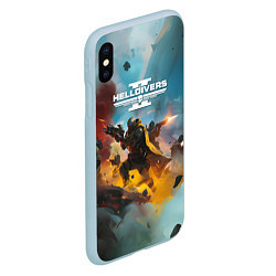 Чехол iPhone XS Max матовый Helldivers 2 art for the game, цвет: 3D-голубой — фото 2