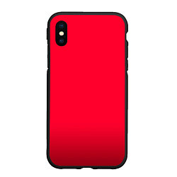 Чехол iPhone XS Max матовый Карминово-красный мягкий градиент с затемнением