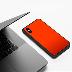 Чехол iPhone XS Max матовый Пылкий красно-оранжевый градиент, цвет: 3D-черный — фото 2