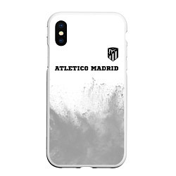 Чехол iPhone XS Max матовый Atletico Madrid sport на светлом фоне посередине, цвет: 3D-белый