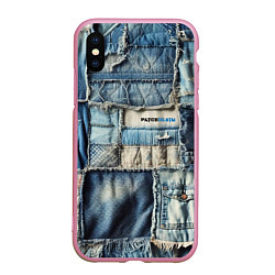 Чехол iPhone XS Max матовый Patchwork denim - vogue