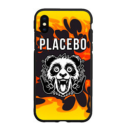 Чехол iPhone XS Max матовый Placebo рок панда и огонь