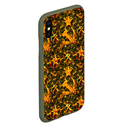 Чехол iPhone XS Max матовый Камуфляж в стиле СССР серп и молот, цвет: 3D-темно-зеленый — фото 2