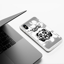 Чехол iPhone XS Max матовый My Chemical Romance рок панда на светлом фоне, цвет: 3D-белый — фото 2