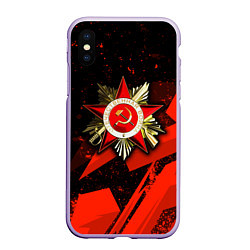 Чехол iPhone XS Max матовый Великая отечественная - красная абстракция