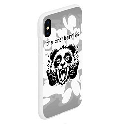 Чехол iPhone XS Max матовый The Cranberries рок панда на светлом фоне, цвет: 3D-белый — фото 2