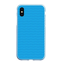 Чехол iPhone XS Max матовый Паттерн яркий сине-голубой, цвет: 3D-голубой