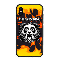 Чехол iPhone XS Max матовый The Offspring рок панда и огонь