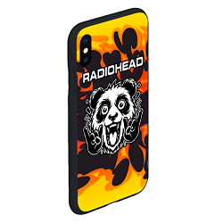 Чехол iPhone XS Max матовый Radiohead рок панда и огонь, цвет: 3D-черный — фото 2