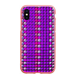 Чехол iPhone XS Max матовый Фиолетовые плитки, цвет: 3D-баблгам