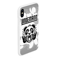 Чехол iPhone XS Max матовый Lindemann рок панда на светлом фоне, цвет: 3D-белый — фото 2