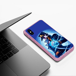 Чехол iPhone XS Max матовый Jotaro Kujo - neon glow fantasy, цвет: 3D-розовый — фото 2