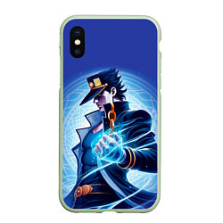 Чехол iPhone XS Max матовый Jotaro Kujo - neon glow fantasy