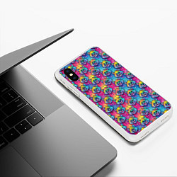 Чехол iPhone XS Max матовый Фурри мордочки лисички, цвет: 3D-белый — фото 2