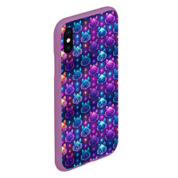 Чехол iPhone XS Max матовый Фурри мордочки лисица, цвет: 3D-фиолетовый — фото 2