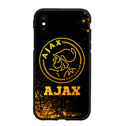 Чехол iPhone XS Max матовый Ajax - gold gradient