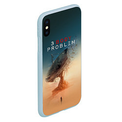 Чехол iPhone XS Max матовый 3 Body Problem - satellite, цвет: 3D-голубой — фото 2