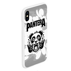 Чехол iPhone XS Max матовый Pantera рок панда на светлом фоне, цвет: 3D-белый — фото 2