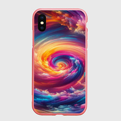 Чехол iPhone XS Max матовый Водоворот ярких красок