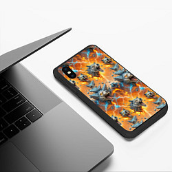 Чехол iPhone XS Max матовый Волки и камни, цвет: 3D-черный — фото 2