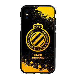 Чехол iPhone XS Max матовый Club Brugge - gold gradient