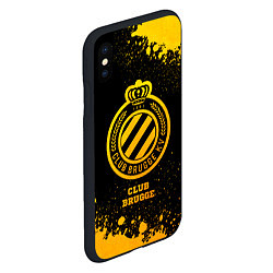 Чехол iPhone XS Max матовый Club Brugge - gold gradient, цвет: 3D-черный — фото 2