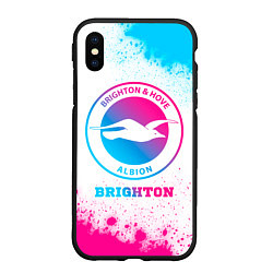 Чехол iPhone XS Max матовый Brighton neon gradient style