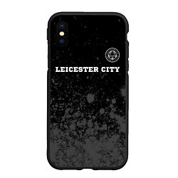 Чехол iPhone XS Max матовый Leicester City sport на темном фоне посередине, цвет: 3D-черный