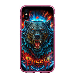 Чехол iPhone XS Max матовый Russia bear