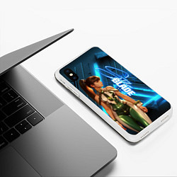 Чехол iPhone XS Max матовый Stellar Blade Eve неоновая абстракция, цвет: 3D-белый — фото 2