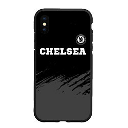 Чехол iPhone XS Max матовый Chelsea sport на темном фоне посередине
