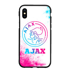 Чехол iPhone XS Max матовый Ajax neon gradient style