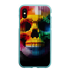 Чехол iPhone XS Max матовый Lego skull fantasy - ai art, цвет: 3D-мятный