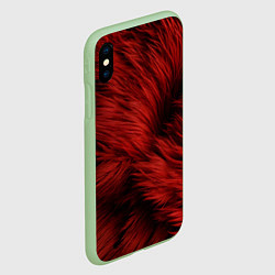 Чехол iPhone XS Max матовый Красная шерсть, цвет: 3D-салатовый — фото 2