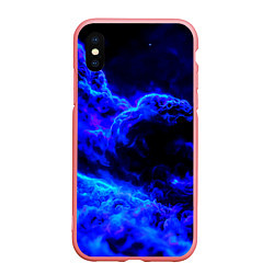 Чехол iPhone XS Max матовый Синий густой дым - inferno blue