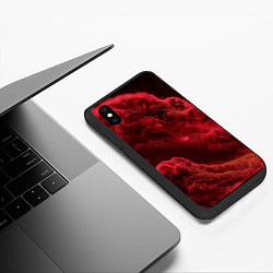 Чехол iPhone XS Max матовый Красный густой дым инферно - inferno red, цвет: 3D-черный — фото 2