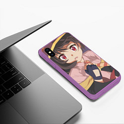 Чехол iPhone XS Max матовый Konosuba Мэгумин cute, цвет: 3D-фиолетовый — фото 2