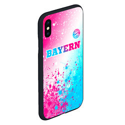 Чехол iPhone XS Max матовый Bayern neon gradient style посередине, цвет: 3D-черный — фото 2