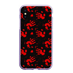 Чехол iPhone XS Max матовый Blood hands паттерн