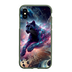 Чехол iPhone XS Max матовый Космическая пантера - нейросеть