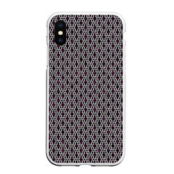 Чехол iPhone XS Max матовый Пурпурный королевский узор