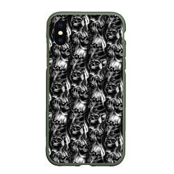 Чехол iPhone XS Max матовый Smoke skulls