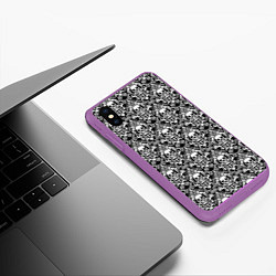 Чехол iPhone XS Max матовый Skull patterns, цвет: 3D-фиолетовый — фото 2