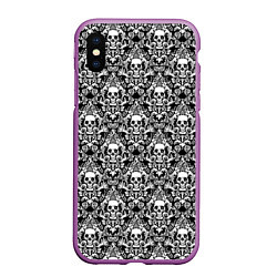 Чехол iPhone XS Max матовый Skull patterns