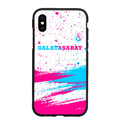 Чехол iPhone XS Max матовый Galatasaray neon gradient style посередине