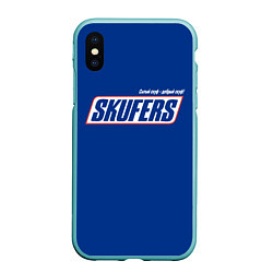 Чехол iPhone XS Max матовый Skufers, цвет: 3D-мятный