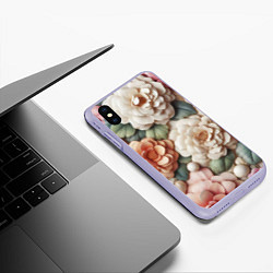 Чехол iPhone XS Max матовый Текстурный фон в пастельных тонах, цвет: 3D-светло-сиреневый — фото 2