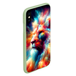Чехол iPhone XS Max матовый Межгалактический космический лев - нейросеть, цвет: 3D-салатовый — фото 2